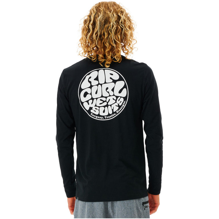 2024 Rip Curl Mens Icons Of Surf Long Sleeve UPF Rash Vest 12EMRV - Black